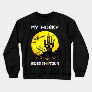 Halloween Gift for Husky Lover Halloween Husky dog Crewneck Sweatshirt